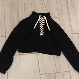 Black shoelace shirt